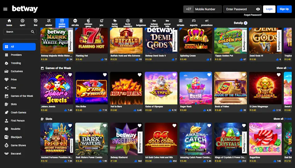 Betway Slots Screenshot